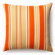 Jiti Pillows 20" Thick Stripes Outdoor Decorative Pillow in Orange
