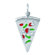 EZ Charms Sterling Silver Enamel Pepperoni Pizza Slice Charm