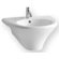 Whitehaus Collection China Wall Mount U-Shaped Bath Basin with Integrated Round Bowl