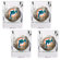 Great American Products NFL Open Field 4 Piece Square Shot Glass Set