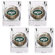 Great American Products NFL Open Field 4 Piece Square Shot Glass Set