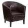 Flash Furniture Leather Barrel Shaped Reception Lounge Chair