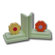 One World Bright Orange / Yellow Lolli Flower Bookends with White Base