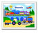 Olive Kids Trains, Planes and Trucks Large Personalized Print with Gloss White Frame