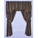 Ellis Curtain Montego Stripe Tailored Panel Pair Curtains with Tiebacks in Black