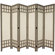 Oriental Furniture 6 Feet Tall Window Pane Fabric Room Divider in Burnt Grey