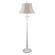 Lighting Enterprises Floor Lamp with Textured Cream Shantung Shade in Antique White Hand Rubbed