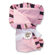 Trend Lab Maya Velour Baby Blanket in Pink with Striped Trim