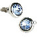 Soho Austrian Crystal Solitare Cufflinks in Light Sapphire