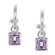 Evalue Jewelry Sterling Essentials Sterling Silver Amethyst Charm Semi-hoop Earrings