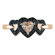 Amour Pink Gold Heart Shaped Morganite Multi Stone Ring