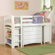 Bolton Furniture Windsor Twin Low Loft Bed with Bookcase and Wakefield Dresser