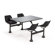OFM 24"x48"  Group/Cluster Table and Chairs with Stainless Steel Top