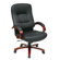 Office Star Products Leather Office Chair with Wood Base