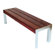 Modern Outdoor Etra Large Wood and Stainless Steel Picnic Bench