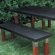 Modern Outdoor Kenji Steel and Wood Picnic Bench