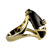Palm Beach Jewelry Gold Plated Onyx/Crystal Ring