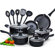 Cook N Home 15 Piece Soft Handle Nonstick Cookware Set