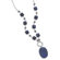 Jewelryweb Sterling Silver 16 Inch+2 Inch Extention Necklace With Lapis and Grey Cultured Freshwater Pearl