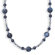 Jewelryweb Sterling Silver 16 Inch+2 InchBlue Fire Agate and Cultured Freshwater Pearl Necklace - 16 Inch