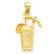 Jewelryweb 14k Aqua Enameled Drink With Umbrella Pendant