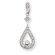 Jewelryweb 14k White Gold Diamond Vintage Teardrop Pendant- Measures 25x8mm