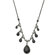 Jewelryweb Black-plated Jet Bead Multi Teardrop 16 Inch Necklace