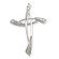 Jewelryweb Sterling Silver CZ Cross Pendant