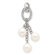 Jewelryweb Sterling Silver CZ Oval Simulated Pearl Dangle Pendant