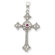 Jewelryweb Sterling Silver Red CZ Cross Pendant