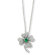 Jewelryweb Sterling Silver Simulated Emerald CZ 4-leaf Clover Necklace - 18 Inch