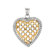 Jewelryweb Sterling Silver CZ Gold Plated Rhodium Plated Round Heart Pendant- 18 Inch