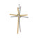 Jewelryweb Sterling Silver CZ Gold Plated Rhodium Plated Micro Pave Cross Pendant