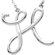 Jewelryweb 14k Gold Gold Fashion Script Initial Necklace H 16 Inch