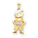 Jewelryweb 14k With Rhodium Boy With Hands In Pockets Pendant