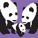 Avalisa Animal - Three Pandas Stretched Wall Art