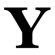 Avalisa Letter - Upper Case 'Y' Stretched Wall Art
