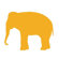 Avalisa Silhouette - Elephant Stretched Wall Art