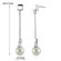 Oravo Coquettish Allure: Sterling Silver Bridal Style Linear Dangle Faux Pearl Earrings