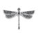 Oravo Sparkling Fantasy: Sterling Silver Dragonfly Brooch with Black and White Cubic Zirconia