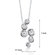 Oravo Fiery Glamour: Sterling Silver Bridal Style Zigzag Slider Pendant Necklace with Bezel set Cubic Zirconia
