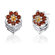 Oravo 1.50 Carats Round Cut Garnet Citrine Earrings in Sterling Silver