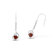 Oravo Multicut Garnet and Cubic Zirconia Dangling Earrings in Sterling Silver