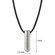 Oravo Powerful Style Designer Inspired Surgical Stainless Steel Brushed Finish Bullet Pendant on a Black Cord for Men