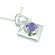 Oravo .75 Carat Round Genuine Amethyst Pendant Necklace in Sterling Silver