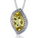 Oravo Leaf Cut 8.00 Carats Champagne Citrine Ribbon Motif Pendant in Sterling Silver
