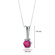 Oravo Simply Lucid 1.75 Carats Round Cut Ruby Pendant in Sterling Silver