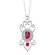 Oravo Oval and Round Shape Ruby Pendant Earrings Set in Sterling Silver