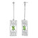 Oravo 2.5" 3.50 carats Radiant Cut Peridot Pendant Earrings Set in Sterling Silver
