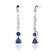 Oravo Sterling Silver 1.13" Multishape Sapphire Pendant Earrings and 18" Necklace Set
